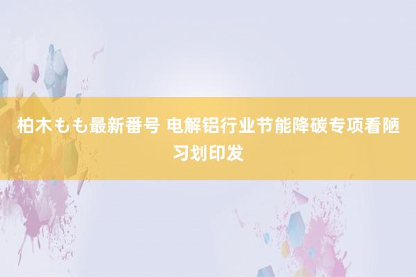 柏木もも最新番号 电解铝行业节能降碳专项看陋习划印发