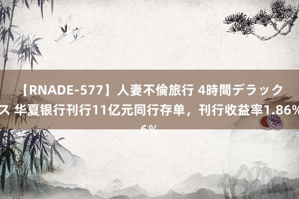 【RNADE-577】人妻不倫旅行 4時間デラックス 华夏银行刊行11亿元同行存单，刊行收益率1.86%