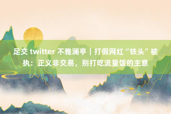 足交 twitter 不雅澜亭｜打假网红“铁头”被执：正义非交易，别打吃流量饭的主意